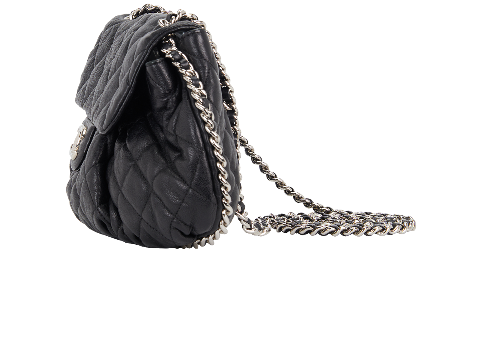 Chain Around Crossbody, &pound;1,750, Handbags, Black, Leather, Bottom view